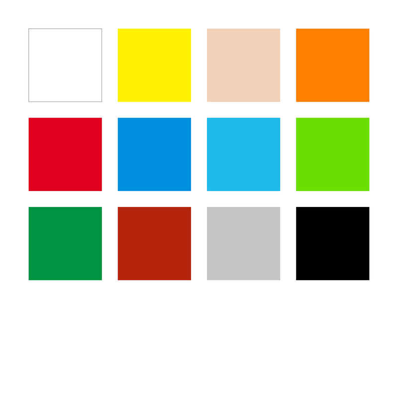 Twelve colour swatches for the Staedtler 241 NC12 oil pastel set, from white and yellow through reds, blues and greens to grey and black