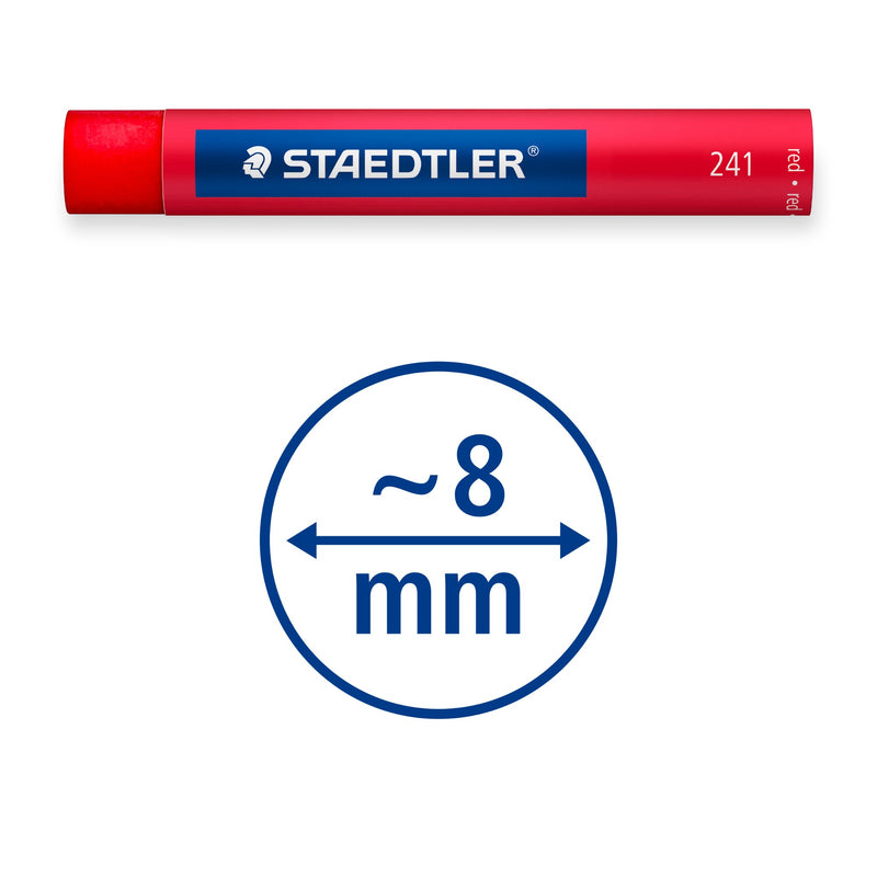 Staedtler 241 oil pastel side view with a pictogram showing a diameter of approx. 8 mm