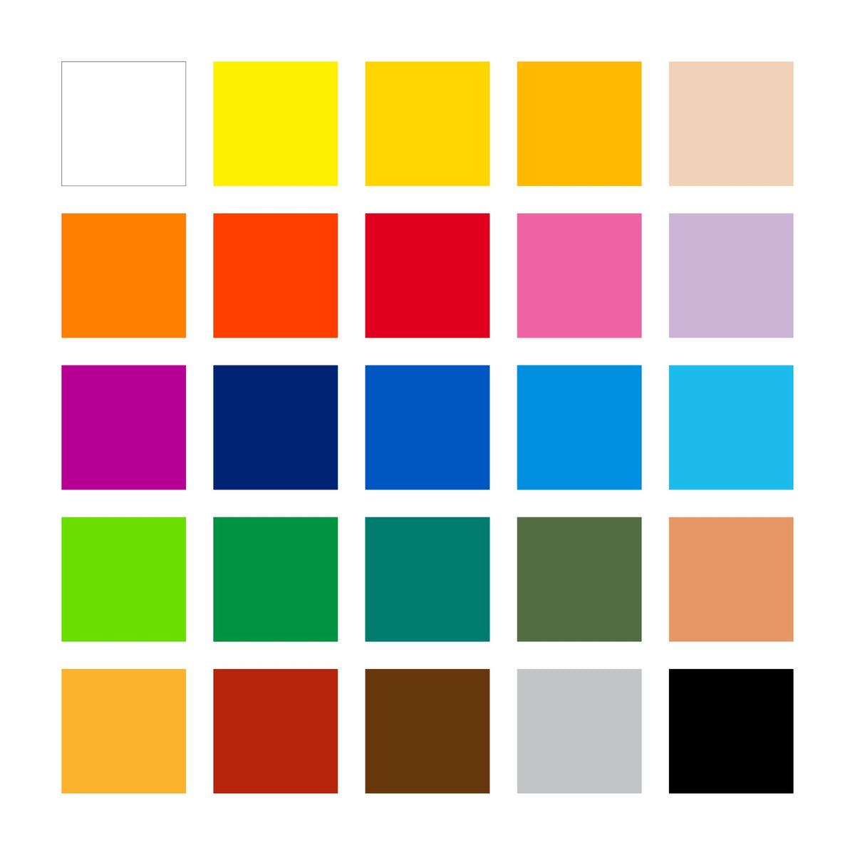 Grid of 25 colour swatches for the Staedtler 241 NC25 set, from white and yellows through pinks, blues and greens to browns, grey and black