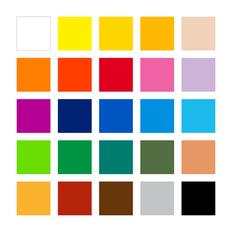 Grid of 25 colour swatches for the Staedtler 241 NC25 set, from white and yellows through pinks, blues and greens to browns, grey and black