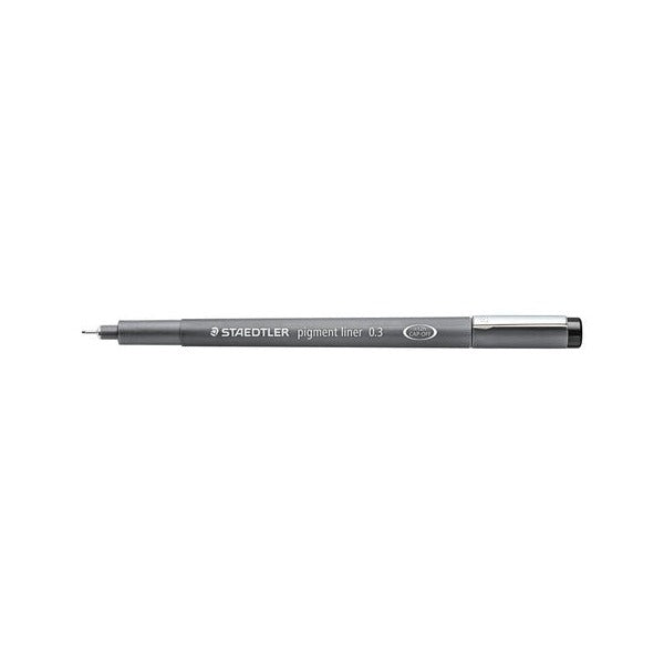 Staedtler pigment liner printed 0.3 lying flat, one of the four pens in the 308 WP4 set