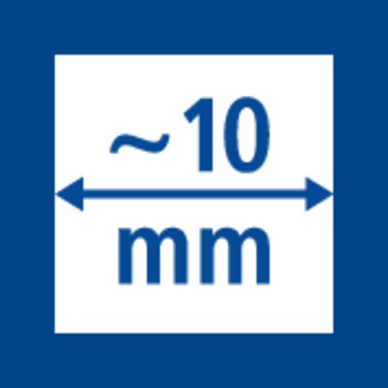 Staedtler pictogram tile showing a square with arrows and approx. 10 mm, the stick width of 2430 soft pastels