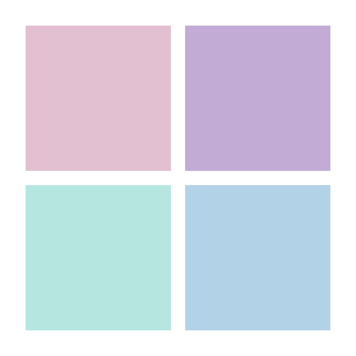 Four pastel colour squares from Staedtler for the wallet: pink, lavender, mint and light blue