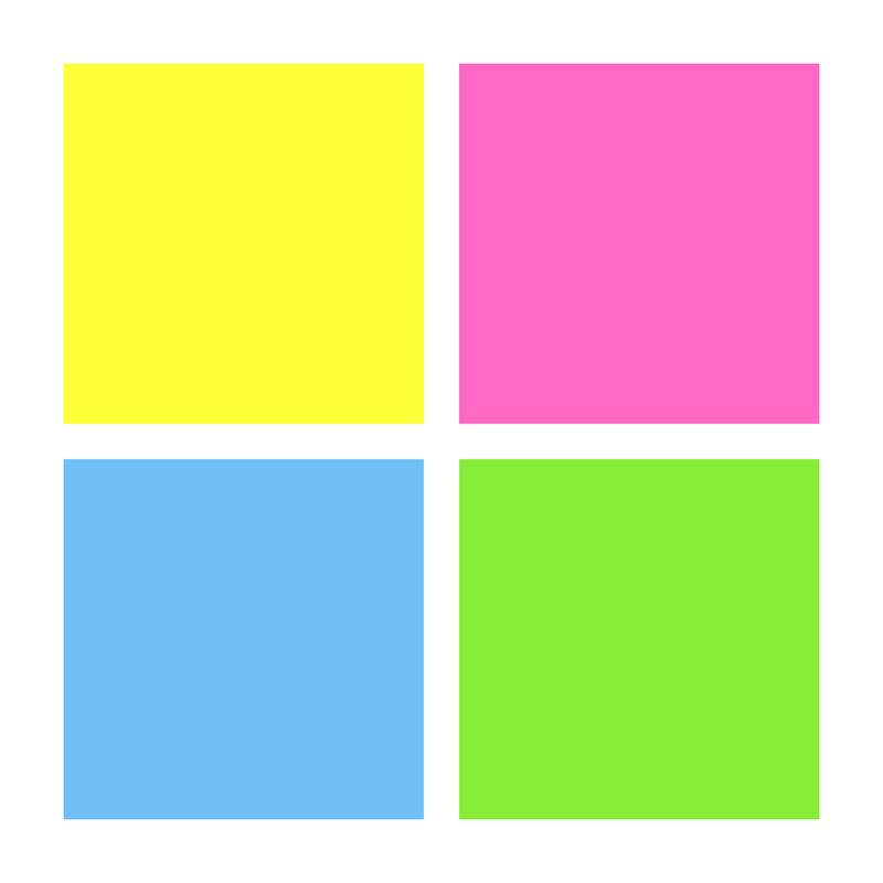 Four colour squares for the wallet from Staedtler: yellow, pink, blue and green