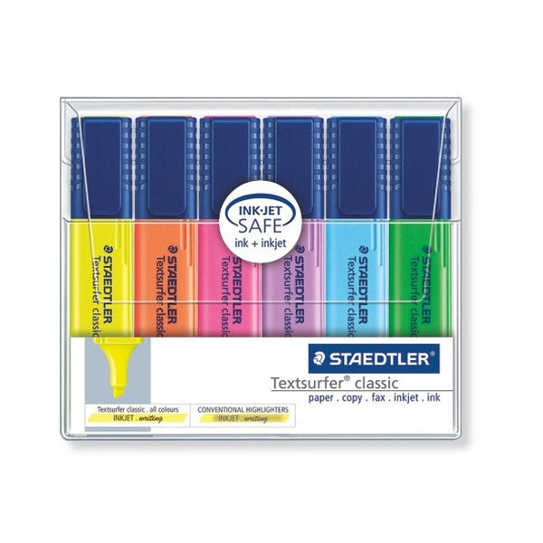 Earlier Staedtler wallet design for the Textsurfer classic set of 6 with an INK JET SAFE roundel on the front