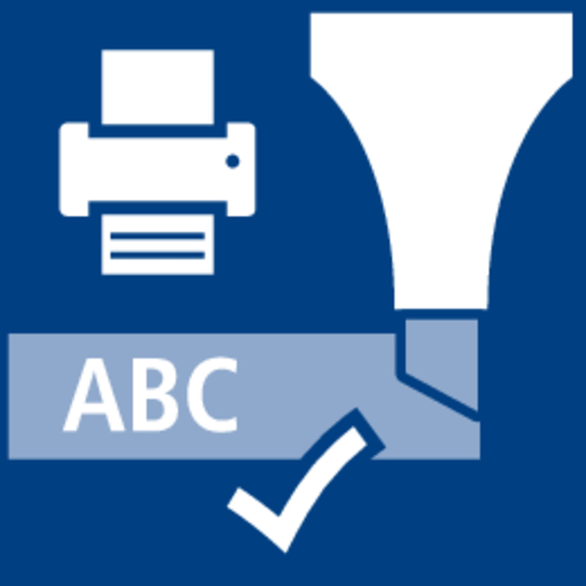 Staedtler INKJET SAFE pictogram of a printer and a highlighter passing over printed ABC text