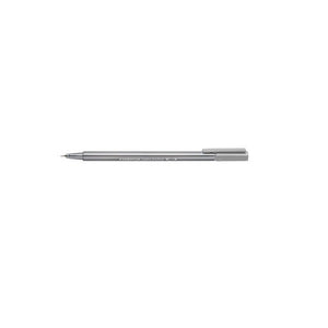 Earlier triplus fineliner design with a silver grey triangular barrel and light grey cap, shown capped on a white background