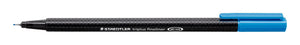 Staedtler triplus fineliner pale blue 334-30 with the cap posted, current black barrel printed STAEDTLER triplus fineliner DRY SAFE