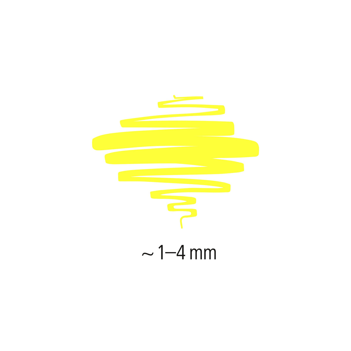 Yellow scribble from the triplus Textsurfer 362-1 with the approx. 1 to 4 mm line width label