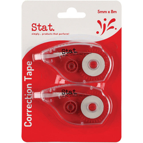 Stat correction tape 5mm x 8m in ergonomic transparent dispenser, pack of 2