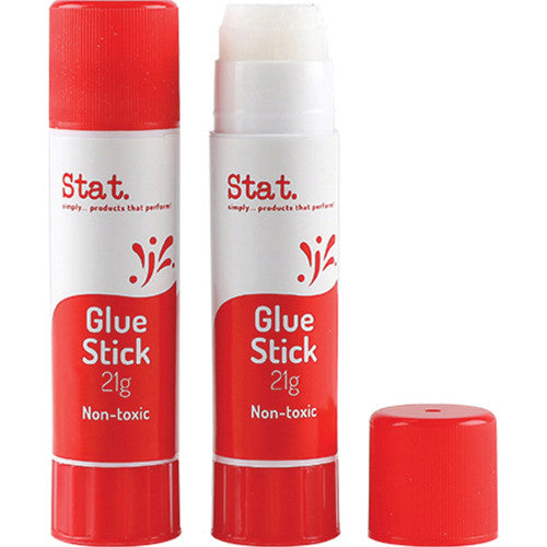 Stat. Glue Stick 21g - pack of 12 solvent free and acid free glue sticks for office, school and craft use