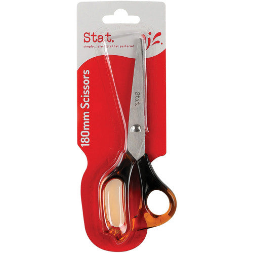 Stat 180mm scissors with tortoise shell grip handle and stainless steel blades