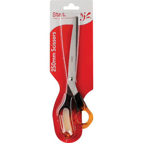 Stat 250mm scissors with tortoise shell plastic handle and stainless steel blades
