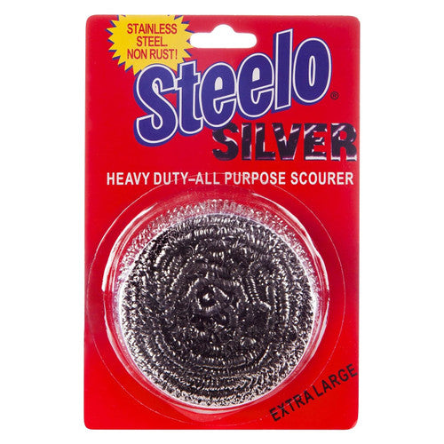Steelo Silver Scourers pack of 24 stainless steel non-rust heavy duty cleaning scourers
