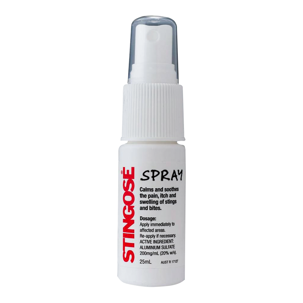 Stingose Gel Spray 25ml topical relief for minor insect stings and bites fast-acting gel spray for first aid kit inclusion