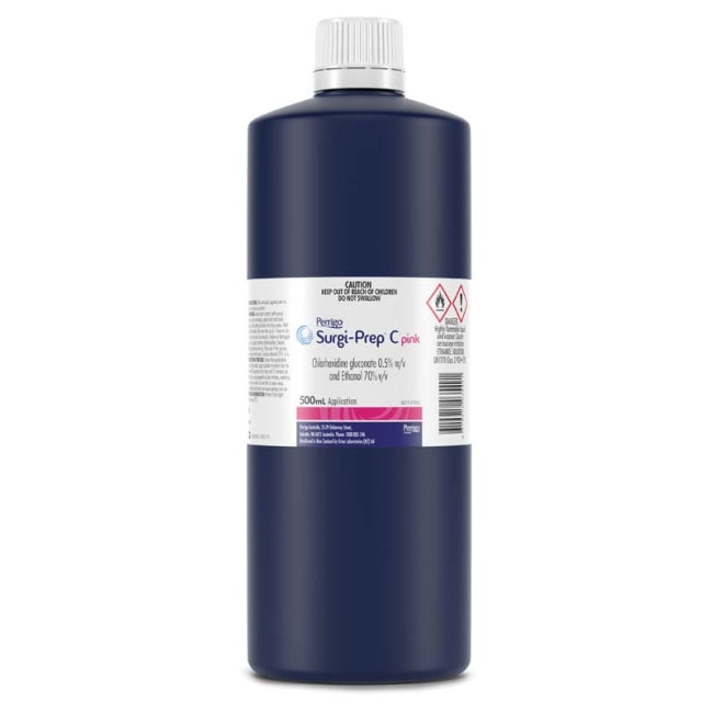 Surgi-Prep C Pink Chlorhexidine 0.5% Ethanol 70% 500mL surgical skin preparation solution