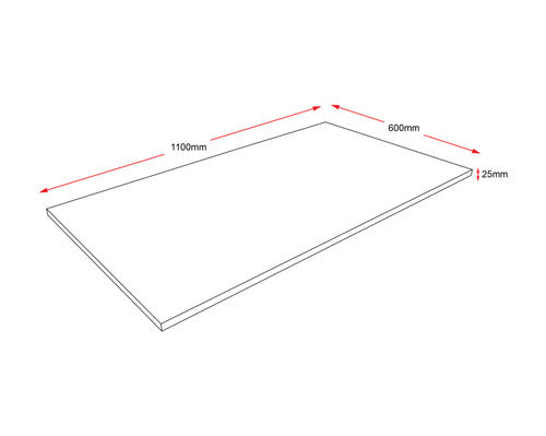 Rapidline Rectangle Table Top 1100 x 600 x 25mm Only Beech