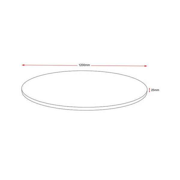 Rapidline Round Table Top 1200mm Diameter x 25mm Height Only Natural Oak