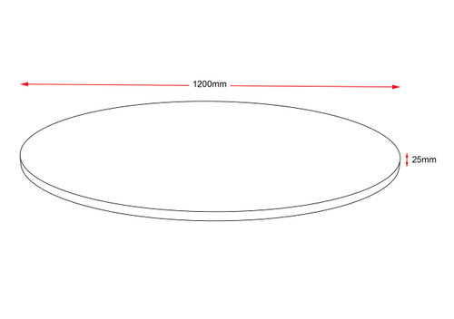 Rapidline Round Table Top 1200mm Diameter x 25mm Height Only Beech