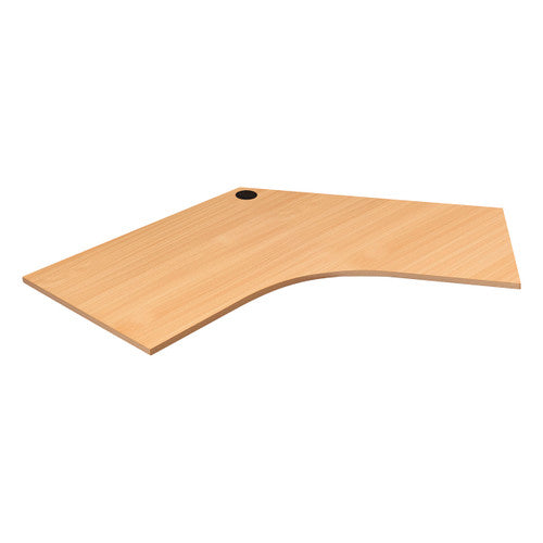 Rapidline 120 Degree Workstation Top 1200 x 1200 x 700 x 25mm with Cable Port Only Beech