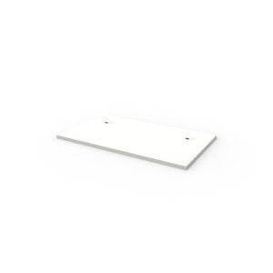 Rapidline rectangle table top in Natural White, shown on its own at an angle against a plain white background