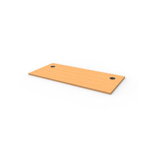 Rapidline rectangle table top in Beech, shown on its own at an angle against a plain white background