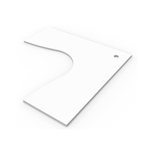 Rapidline Corner Workstation Top 1800 x 1200 x 700 x 25mm with Cable Port Only Natural White