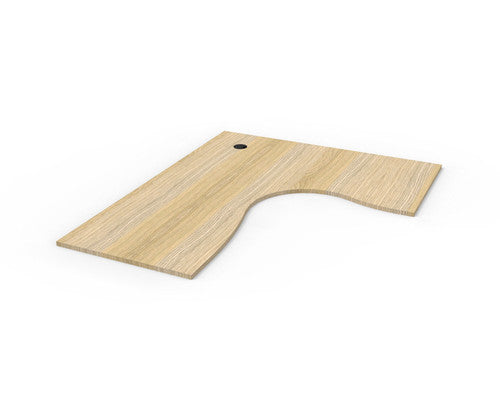 Rapidline Corner Workstation Top 1800 x 1500 x 700 x 25mm with Cable Port Only Natural Oak