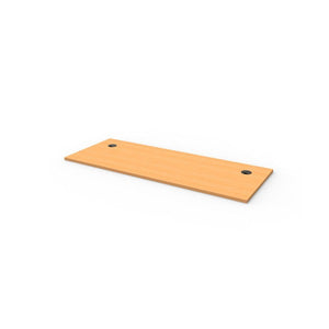 Rapidline rectangle table top in Beech, shown on its own at an angle against a plain white background