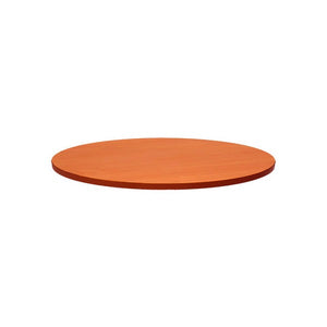 Rapidline round table top in Cherry, shown on its own at an angle against a plain white background