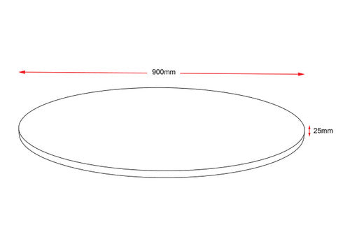 Rapidline Round Table Top 900mm Diameter x 25mm Height Only Natural White