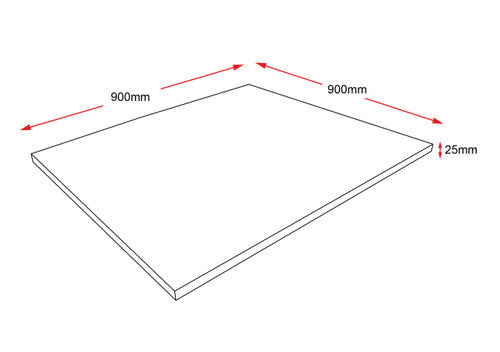 Rapidline Square Table Top 900 x 900 x 25mm Only Natural White