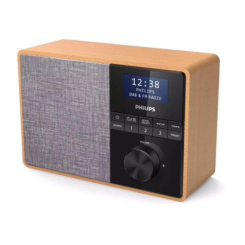 Philips Wooden DAB Plus FM Kitchen Radio with Bluetooth