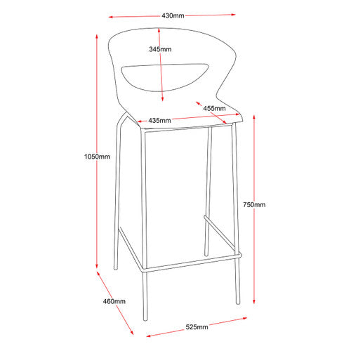 Rapidline Taurus Indoor Hospitality Stool with Footrest Bar Black