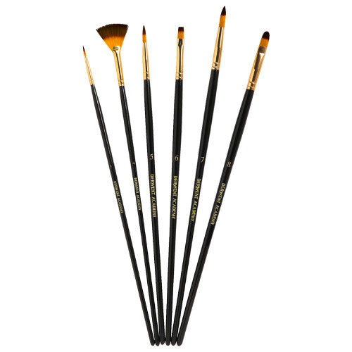 Derwent Academy Taklon Large Paint Brush Set Pack of 6