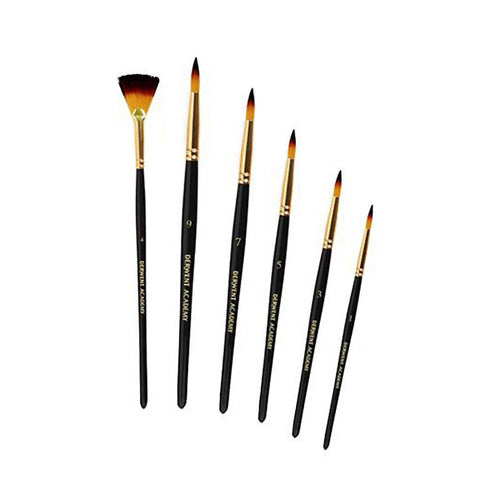 Derwent Academy Taklon Large Paint Brush Set Pack of 6
