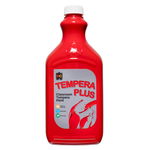 Educational Colours Tempera Plus Classroom Paint 2L Brilliant Red