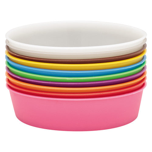 Creative School Supply Plastic Painting Bowls 13cm Assorted Pack of 10