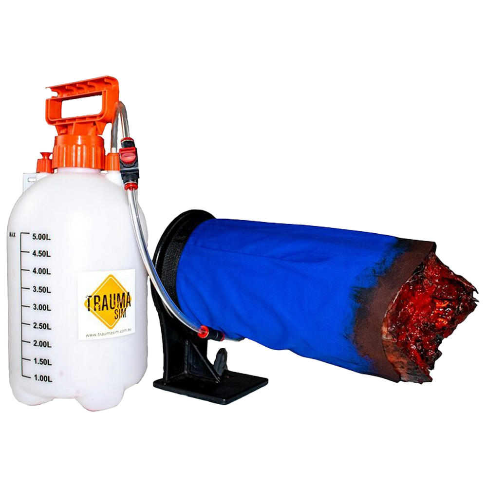 TRAUMASIM Single Leg Emergency Tourniquet Trainer medical-grade silicone lower leg part-task trainer for realistic tourniquet application technique development in haemorrhage control training