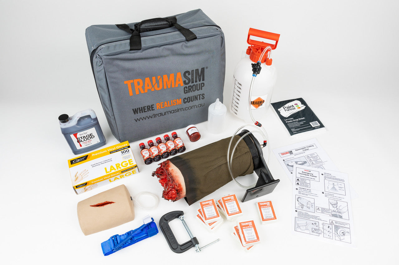 TRAUMAsim Bleed Control Trainer Kit Leg realistic haemorrhage control simulation for tourniquet application and wound packing training