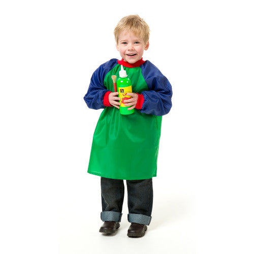 Educational Colours Toddler Smock Green and Blue (Ages 2â€“4)