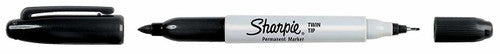 Sharpie Twin Tip Permanent Marker Fine and Ultra Fine Point Black Box of 12