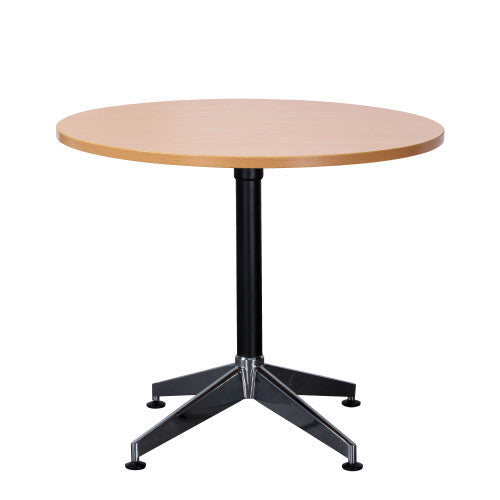 Rapidline Typhoon 4 Star Round Meeting Table 1200mm Diameter Beech / Black Aluminium