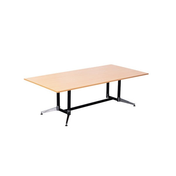 Rapidline Typhoon Meeting and Boardroom Table 2400 x 1200mm Beech / Black Aluminium