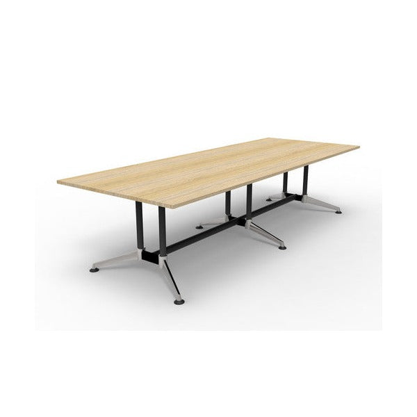 Rapidline Typhoon Meeting and Boardroom Table 3200 x 1200mm Natural Oak / Black Aluminium