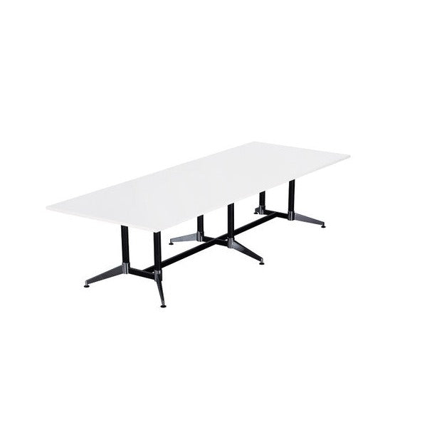 Rapidline Typhoon Meeting and Boardroom Table 3200 x 1200mm Natural White / Black Aluminium