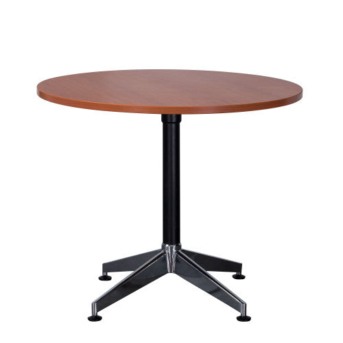 Rapidline Typhoon 4 Star Round Meeting Table 900mm Diameter Cherry / Black Aluminium