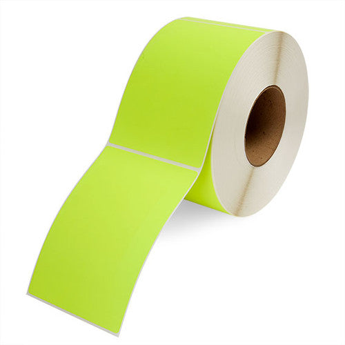 Bala Thermal Transfer Labels Permanent Adhesive Non-Perforated 190 x 100mm Fluoro Green Roll of 500