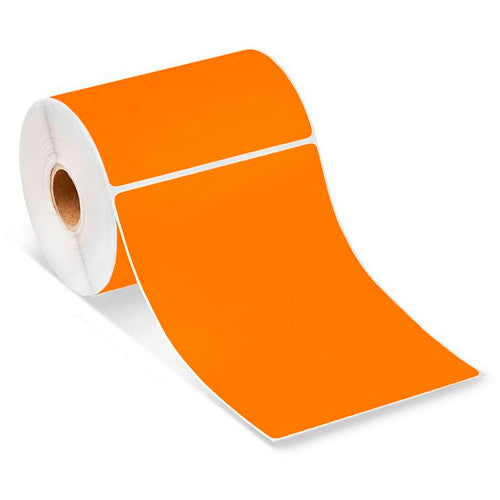 Bala Thermal Transfer Labels Permanent Adhesive Non-Perforated 190 x 100mm Fluoro Orange Roll of 500