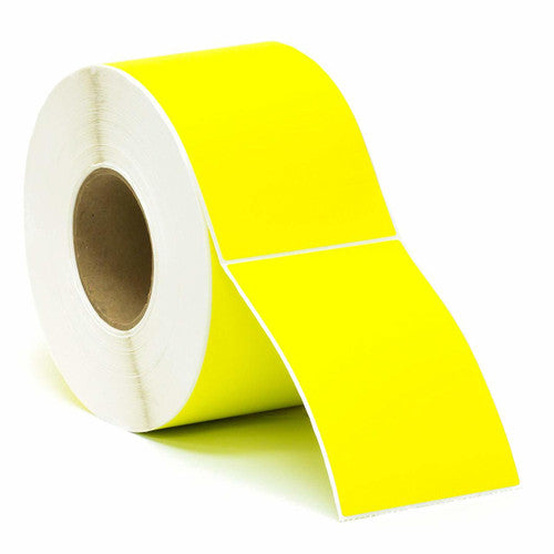 Bala Thermal Transfer Labels Permanent Adhesive Perforated 100 x 150mm Yellow Roll of 1000